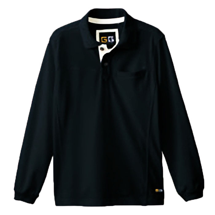 G.GROUNDゴルフウェアコーデ 6.9oz 長袖鹿の子ポロシャツ+コットンキャップ M～3L