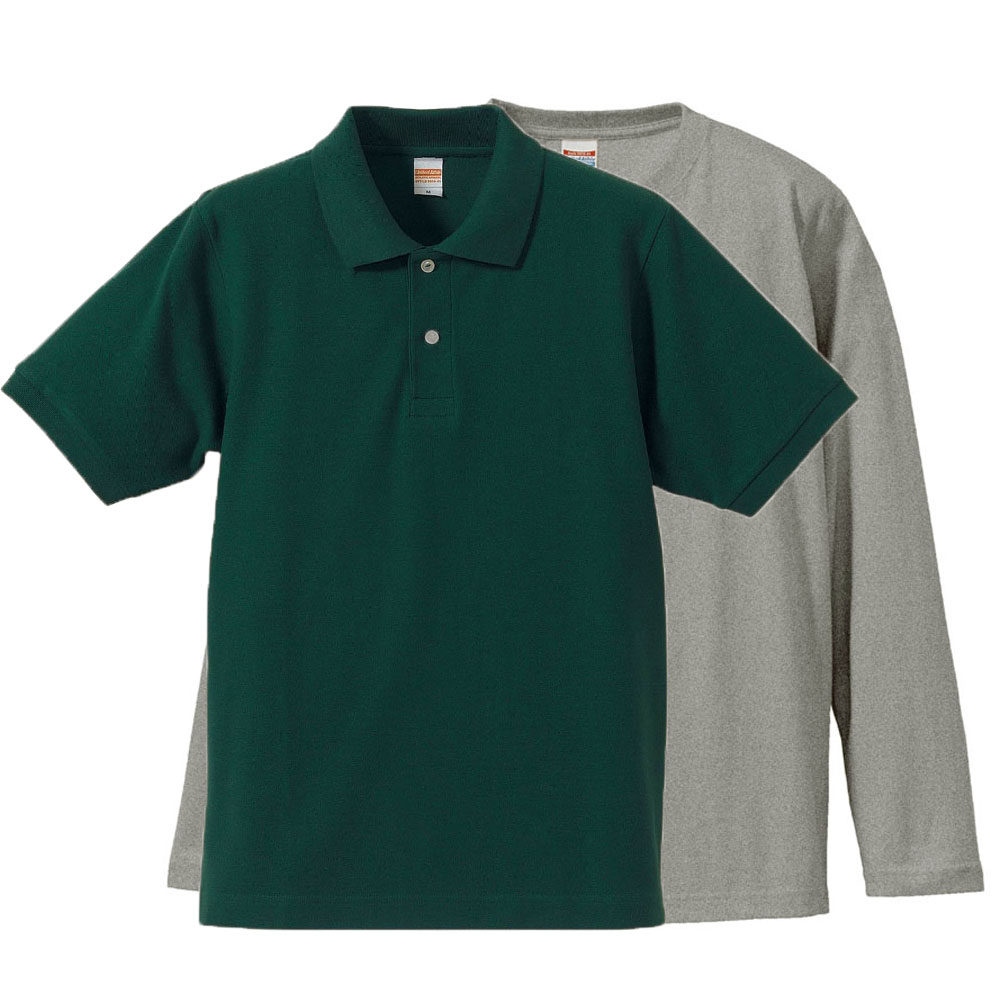 ユナイテッドアスレ カラー長袖Tシャツ+半袖ポロシャツ 重ね着コーデ学割セット XLサイズ