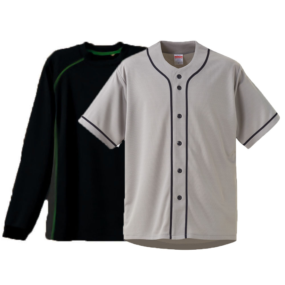 ベースボールシャツ+長袖(ラグランスリーブ)Tシャツ 4.3oz コーディネート・セットアップ