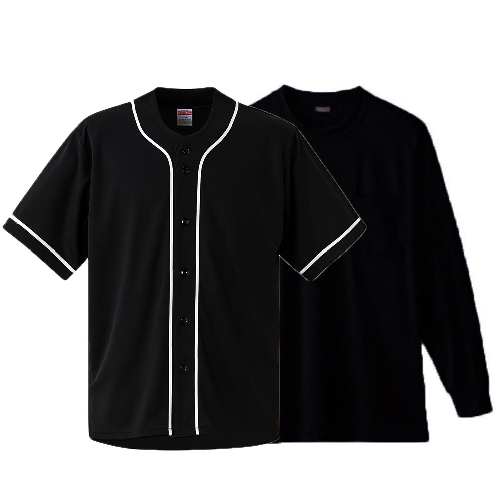 ユナイテッドアスレ ベースボールシャツ+長袖Tシャツ(袖口リブ) クラシック・コーディネート