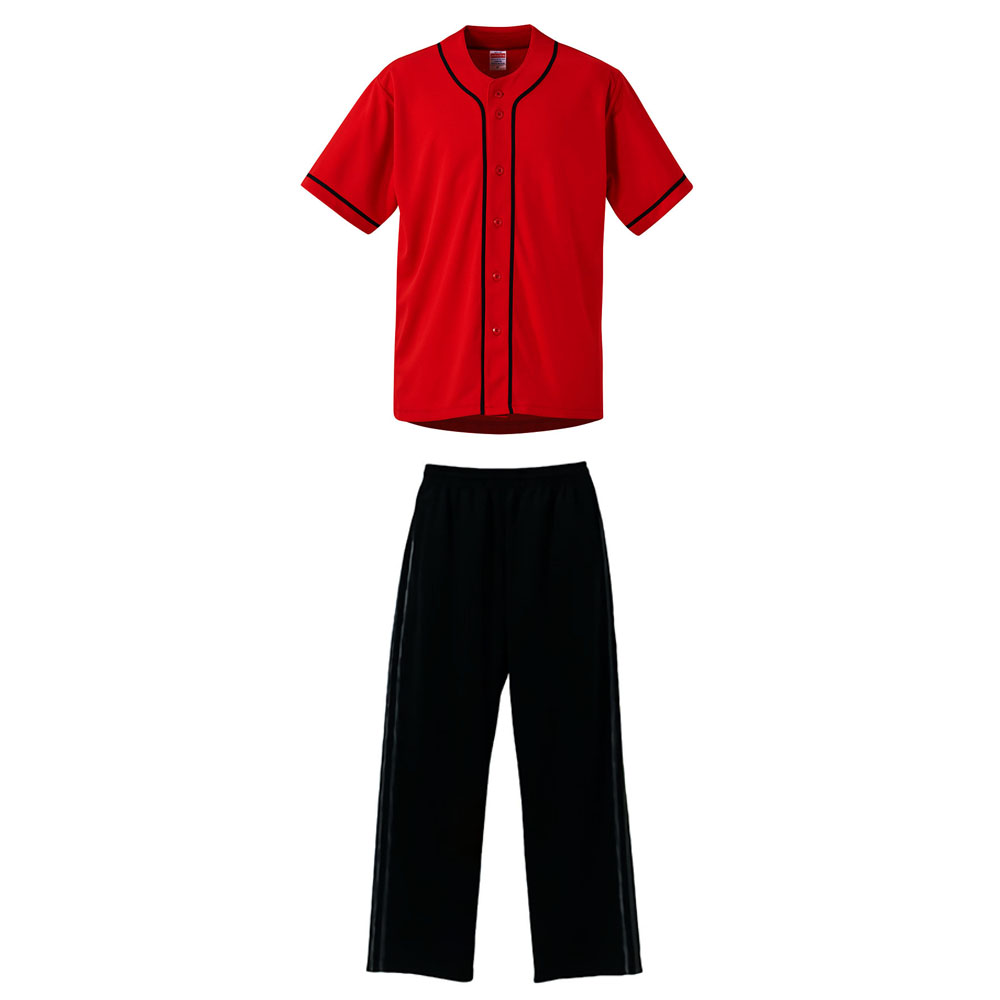 ユナイテッドアスレ ベースボール プラクティスジャージ(ブラック・グロスブラック ジャージパンツ)