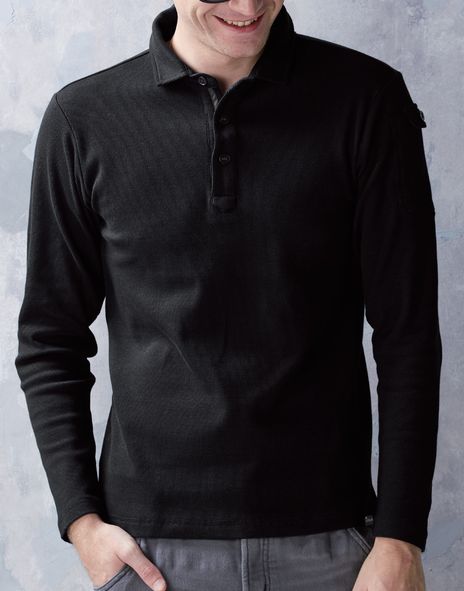 G.GROUND 8.6oz 肉厚な生地感 ストレッチ長袖ポロシャツ S～3Lサイズ