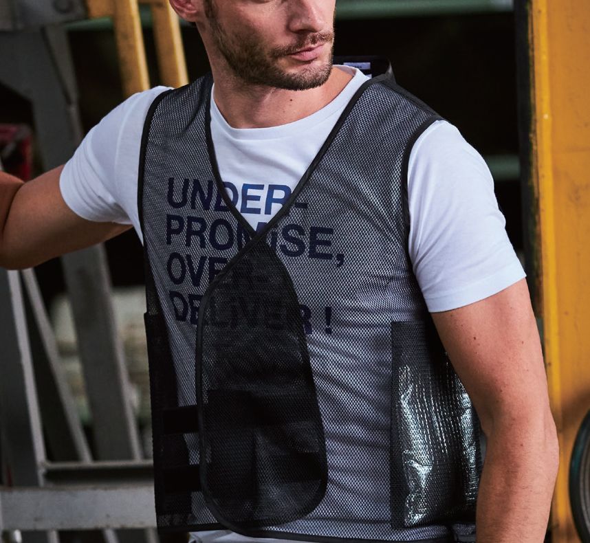 激冷えベスト・セットアップ 4.4oz 半袖Tシャツ+保冷剤付きメッシュベスト LL～3L