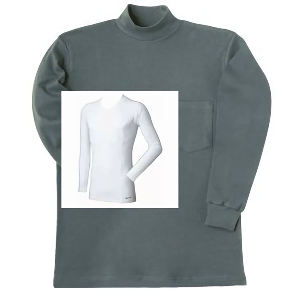 アウトドアウェア2点セット 長袖 防寒コンプレッションインナー+6.3ozハイネックシャツ