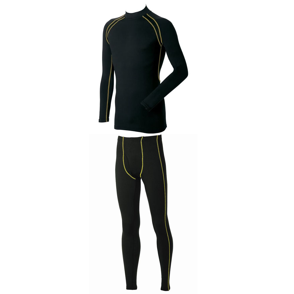 防寒(裏起毛で暖かい) コンプレッションインナー上下 スキー・スノボ・アウトドアウェア