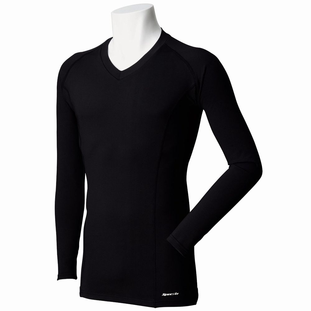 防寒ランニングウェアTOPS 重ね着2点セット 裏起毛コンプレッションインナー+半袖Tシャツ