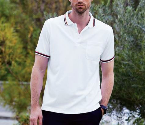 SOWA 5.2oz ドライ消臭(脇下)半袖ラインポロシャツ(胸ポケット有り) 7035-51 4L