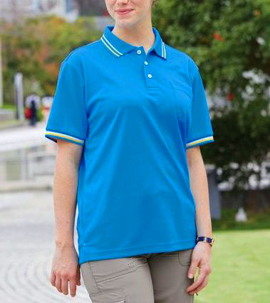 SOWA 5.2oz ドライ消臭(脇下)半袖ラインポロシャツ(胸ポケット有) 7035-51 ～3L