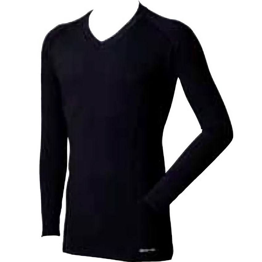 長袖サポートVネックシャツ(吸汗速乾) S～3Lサイズ