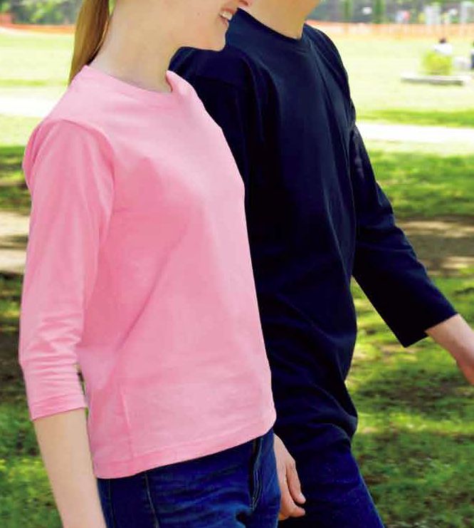 Soberry 6.2oz ヘビーウエイト七分袖Tシャツ(綿100% 消臭テープ) S～3Lサイズ