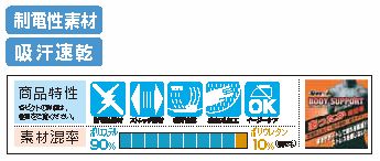 防寒サポートウェア上下 クルーネック+サポートタイツ for メンズ&レディース SS～3L