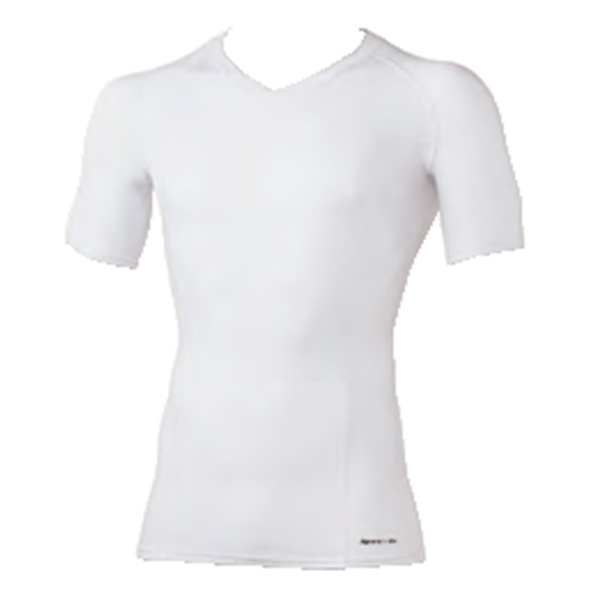 Spectla 防寒(裏起毛)半袖サポートVネックシャツ SS～3Lサイズ