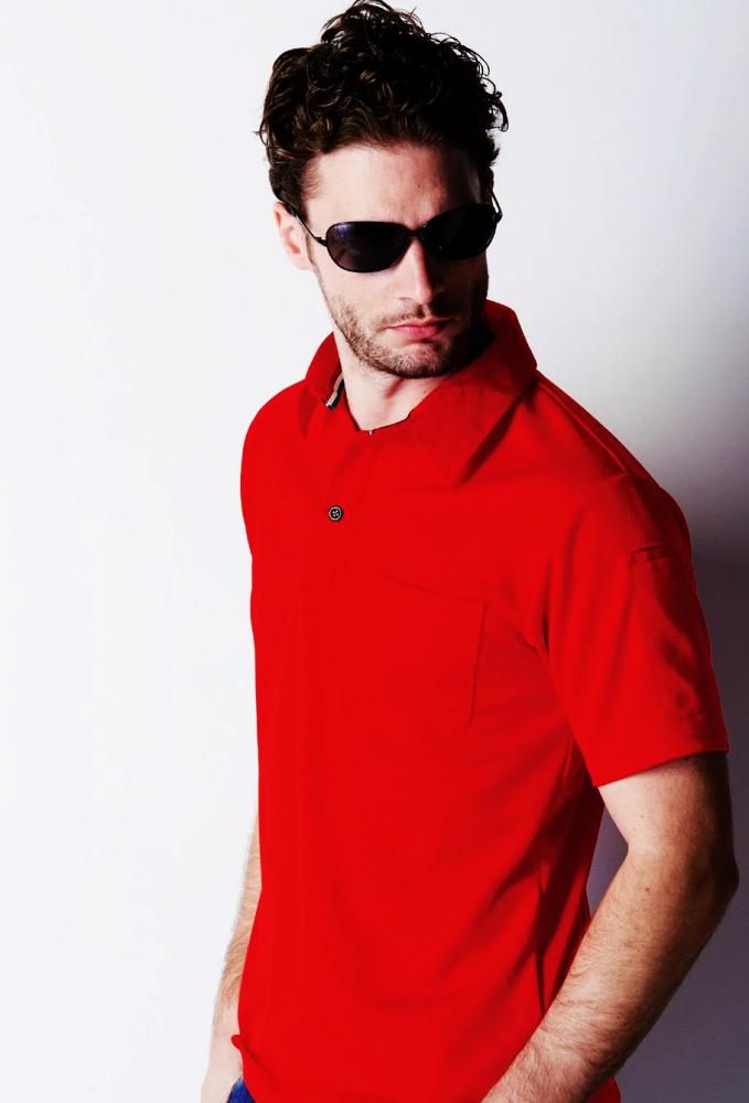 重ね着コーデ  DRY QIUCKLY 半袖ポロシャツ(胸ポケット有り)+長袖Tシャツ S～3L