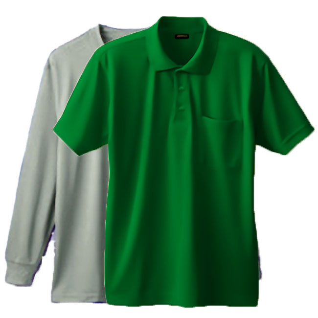 DRY+D 4.4oz 重ね着コーデ 半袖ポロシャツ(胸ポケット有り)+長袖Tシャツ S～3L