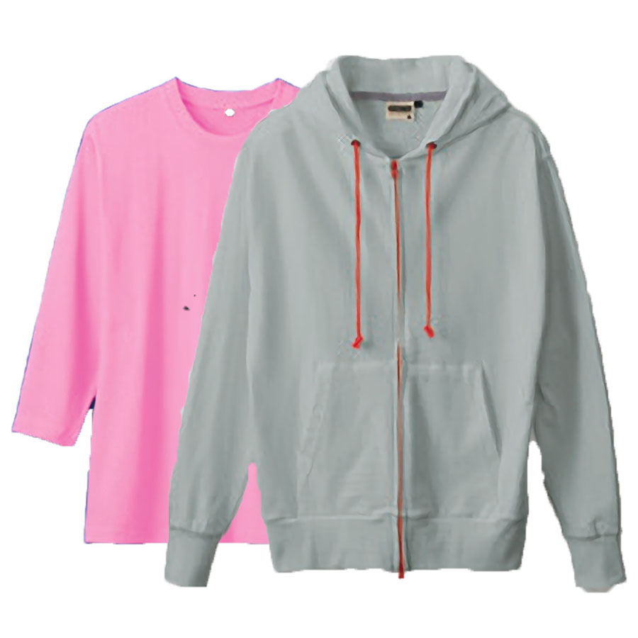 TPSコーデ・セットアップ フルジップパーカー+ヘビーウエイト七分袖Tシャツ 4Lサイズ