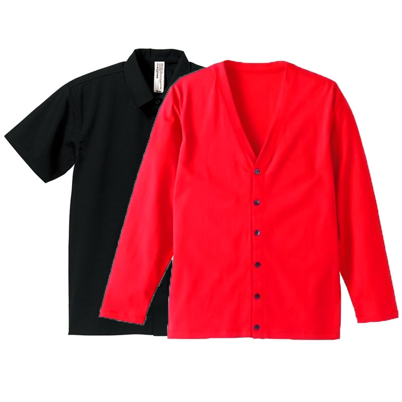 コーデ・セットアップ コットンカーディガン(ユナイテッドアスレ)+CAB半袖ワークシャツ