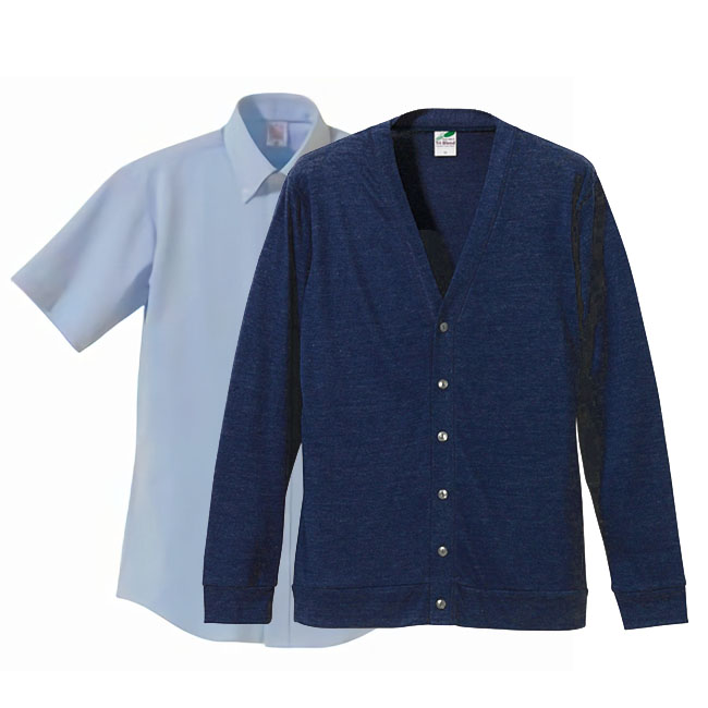 ユナイテッドアスレ コーデ・学割セットアップ 4.4ozカーディガン+半袖ドレスシャツ