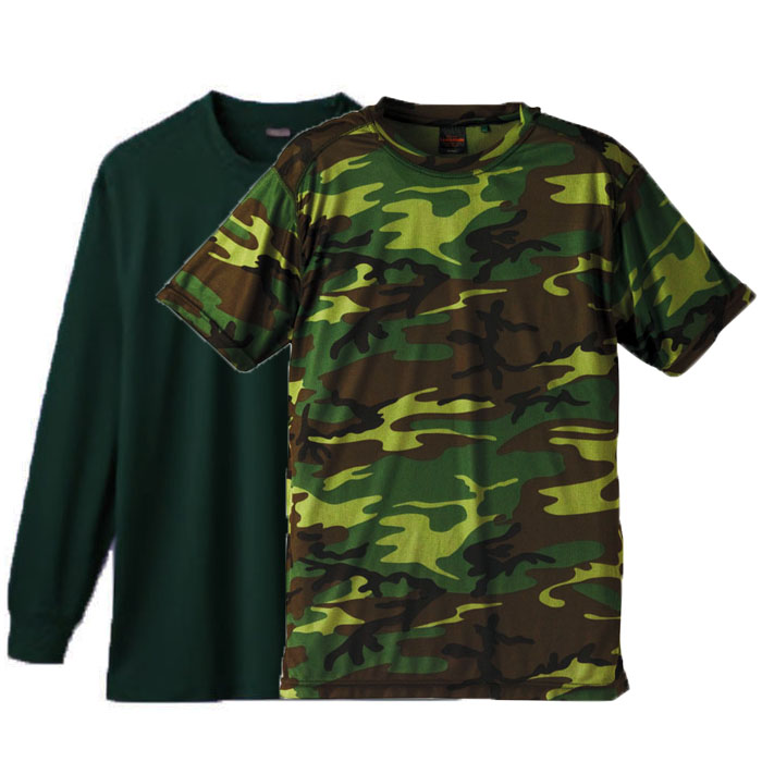 TPS重ね着コーデ:CABカモフラージュ半袖Tシャツ+ 4.4oz 長袖Tシャツ M～LL(XL)