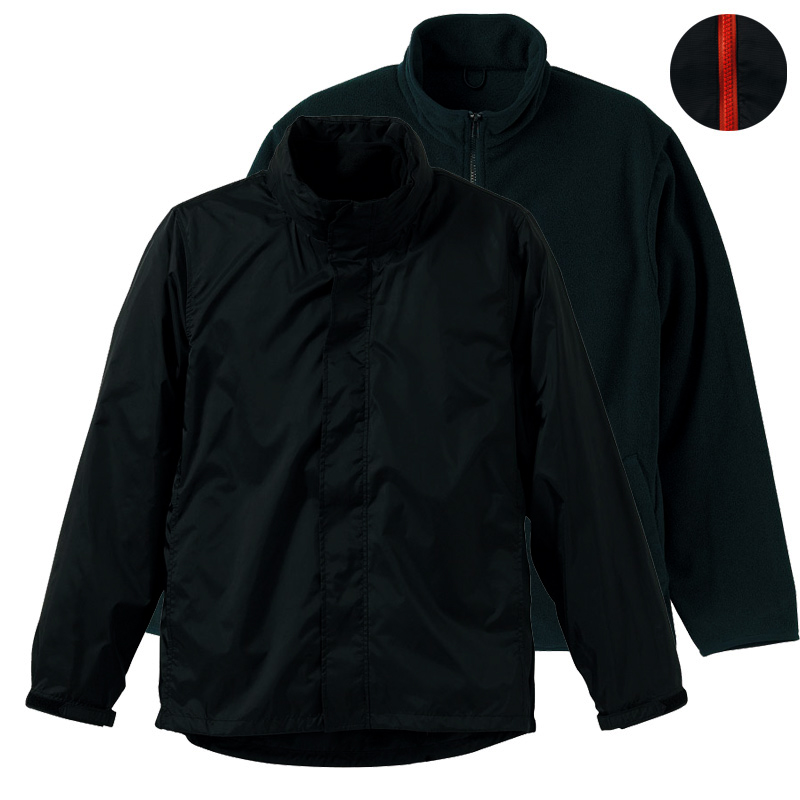 ユナイテッドアスレ ナイロン&フリース(ファスナー着脱)3WAYスタンドジャケット(フードイン)