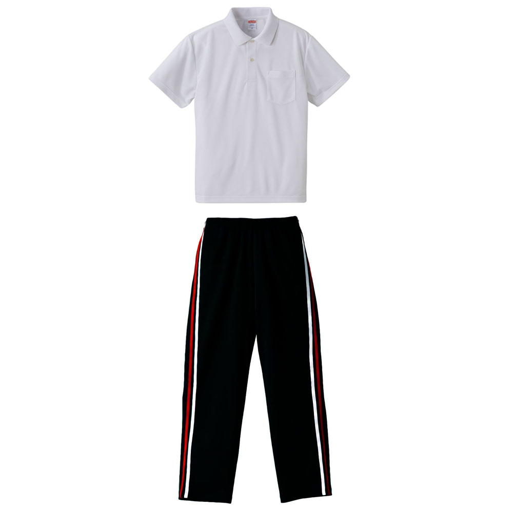 ユナイテッドアスレ ドライアスレチックポロシャツ+ジャージパンツ 上下セットアップ