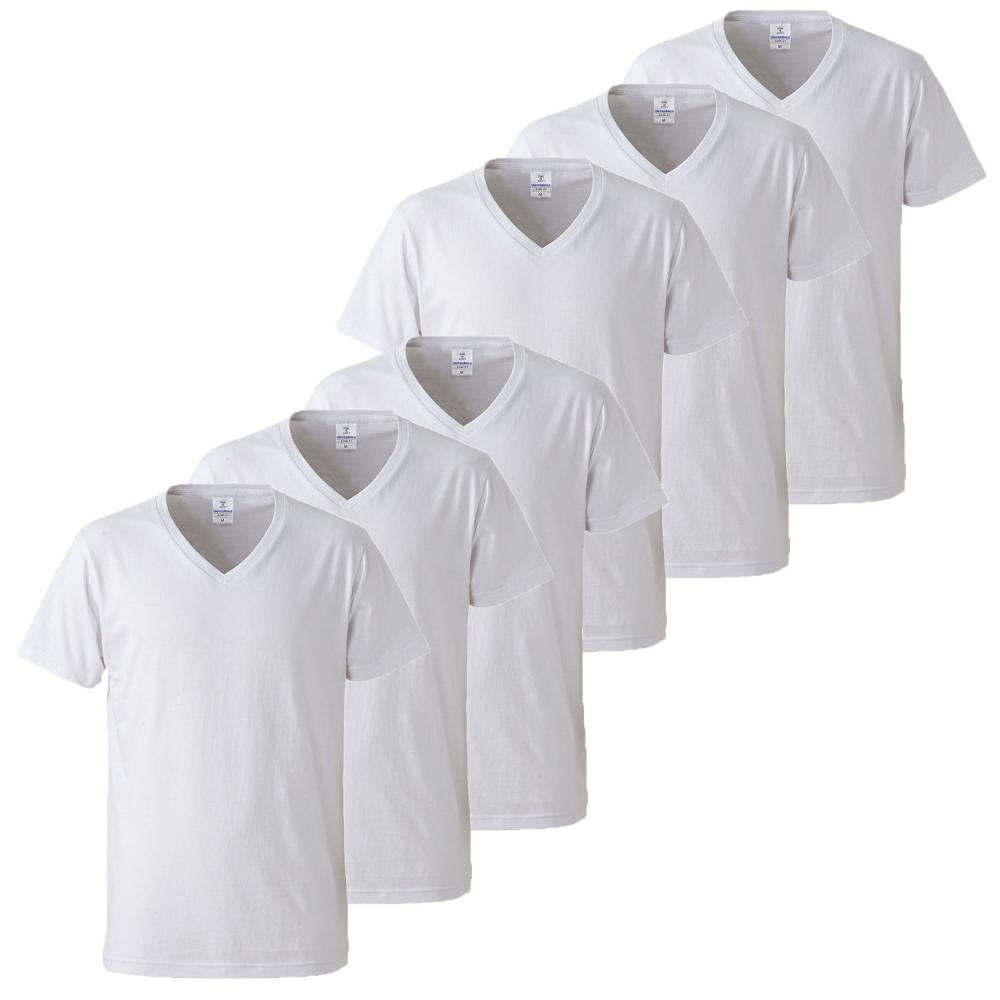 6days 4.7oz Vネック生活6日間 VネックTシャツ×6 S～LL(XL)サイズ