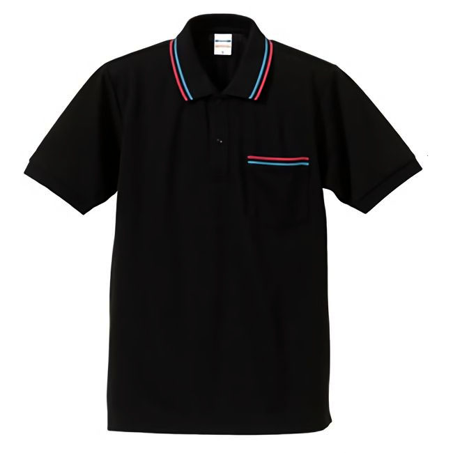 DRY(吸水速乾)鹿の子ラインポロシャツ(胸ポケット有り) 5.3oz 4L(XXXL)サイズ