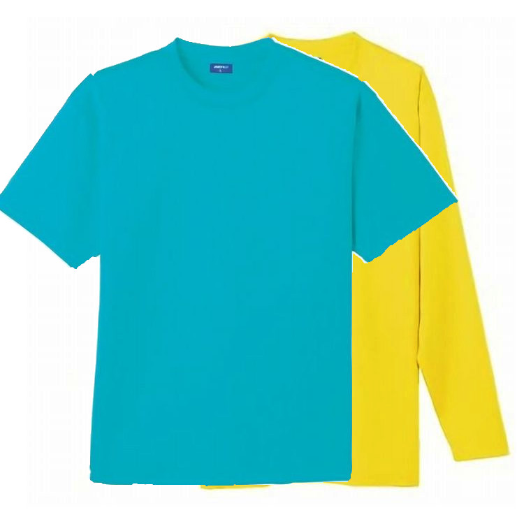 DRY+D 半袖Tシャツ+長袖Tシャツ(袖口リブ・胸ポケット無し)重ね着コーデ 4Lサイズ