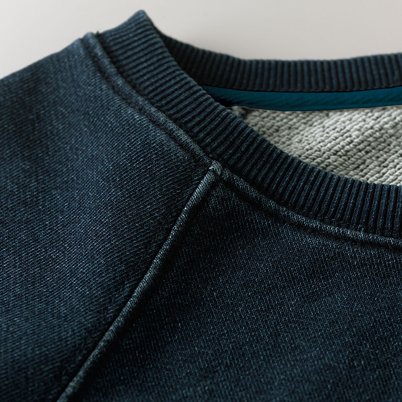 rucca 12.2oz クルーネックデニムスウェット(インディゴ染め) ガールズMサイズ