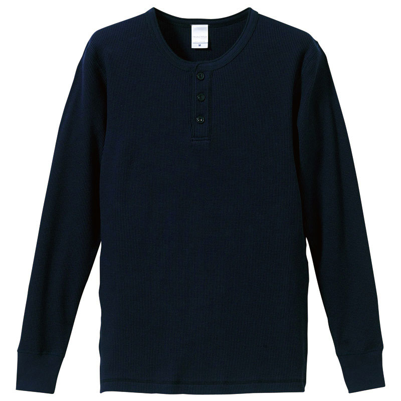 Arakai 5.6oz ワッフル長袖ヘンリーネックシャツ  S～XLサイズ