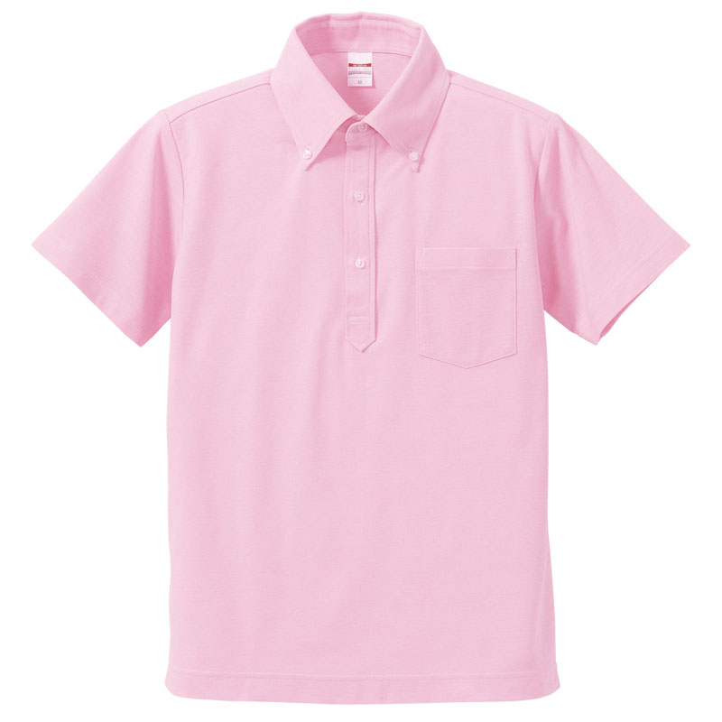 ボタンダウン鹿の子ポロシャツ(胸ポケット有り・ドライ・消臭・UVカット) 5.3oz 5Lサイズ