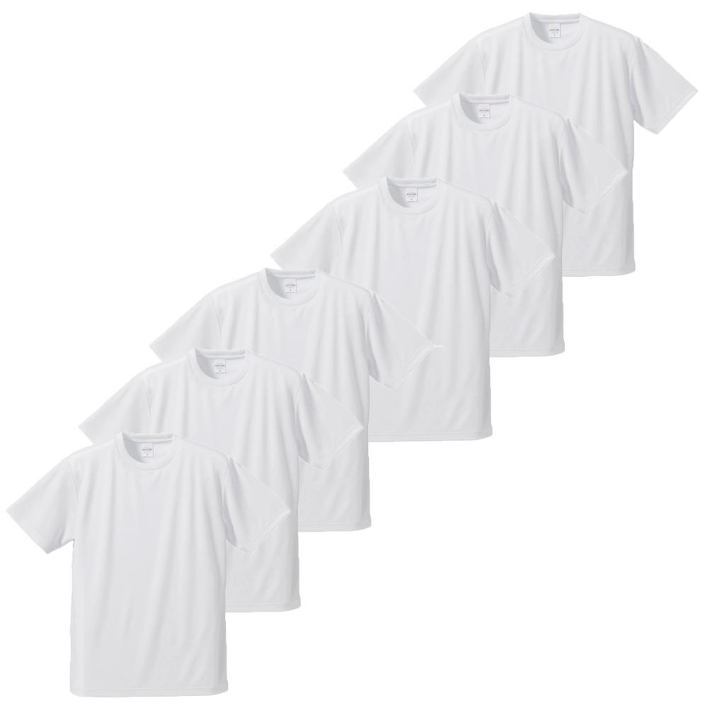6daysジュニアサイズ 4.1oz ホワイト(白)ドライアスレチックTシャツ×6枚