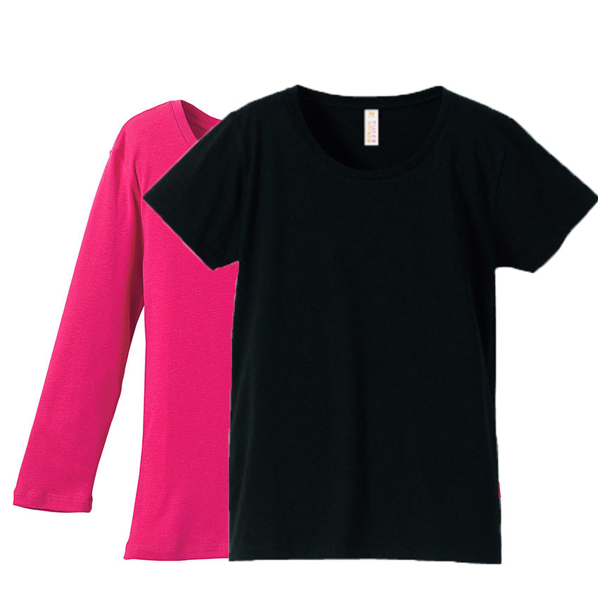 rucca 七分袖と半袖のTシャツ重ね着コーデ レディース M・Lサイズ