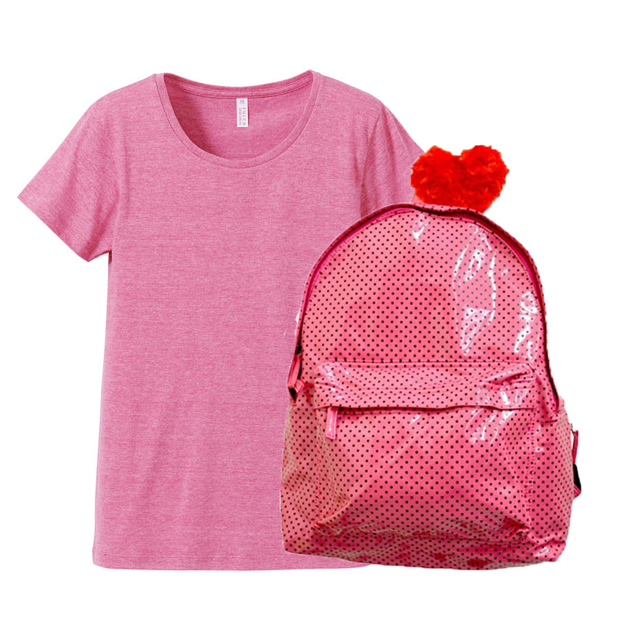 ヴィンテージTシャツ 4.4oz +エナメルドットデイバッグ・コーデ ガールズMサイズ