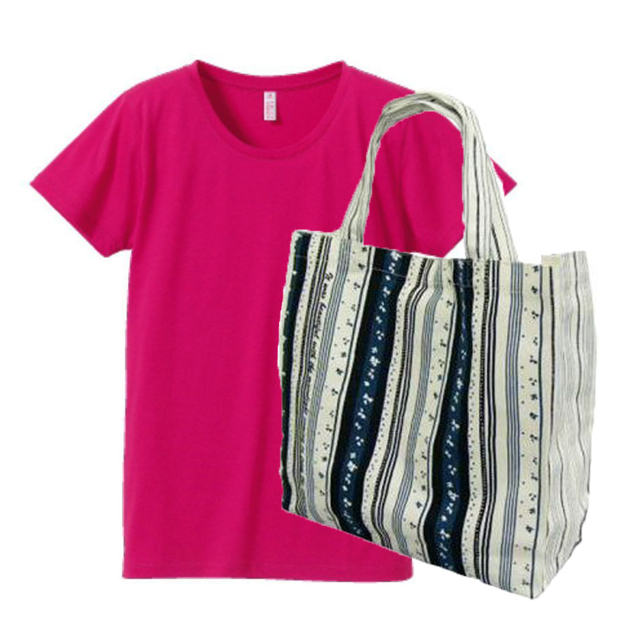 実感さらさらドライTシャツ 4.1oz +トートバッグ(リーフ)・コーデ for レディース