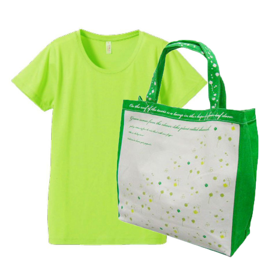 実感さらさらドライTシャツ 4.1oz +トートバッグ(クローバー)・コーデ for レディース