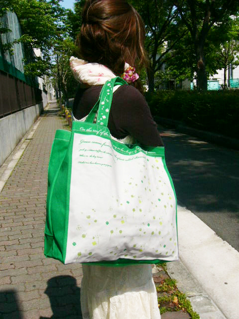 実感さらさらドライTシャツ 4.1oz +トートバッグ(クローバー)・コーデ for レディース