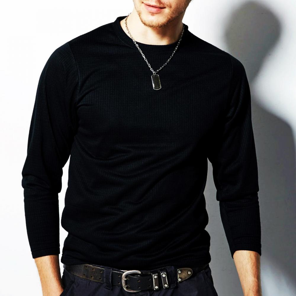 G.GROUND 6.5oz 長袖ヘンリーネックシャツ(ストレッチ・消臭機能) 4Lサイズ