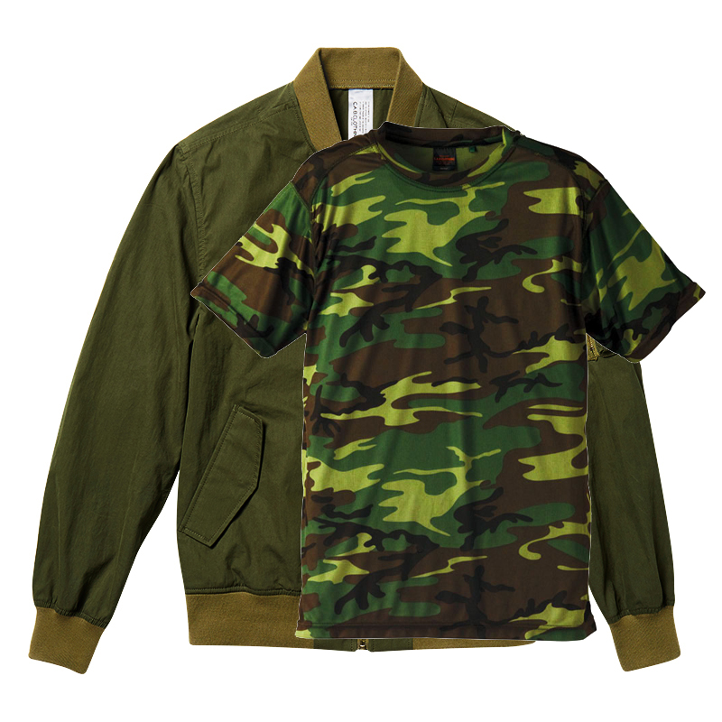 C.A.B. 迷彩色Tシャツ+MA-1ジャケット(オールシーズン) セットアップ M・Lサイズ