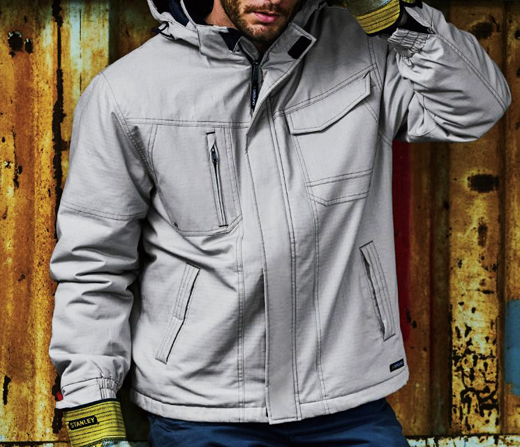 G.GROUND 背中アルミプリント防寒ブルゾン(ヘルメット専用着脱式フード) S～LL