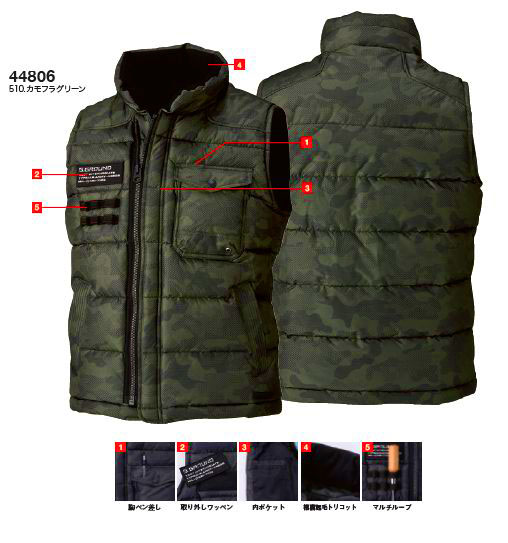 G.GROUND ミリタリー防寒ベスト M～LLサイズ