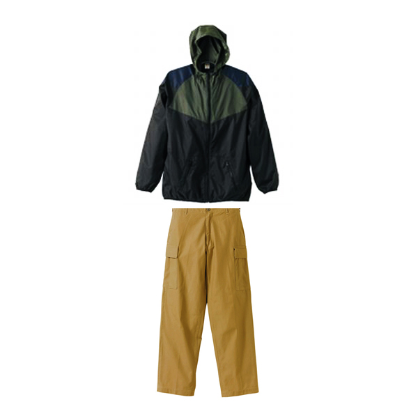 Arakai ミリタリーコーデ上下 ウインドブレーカー+カーゴパンツ S～XLサイズ