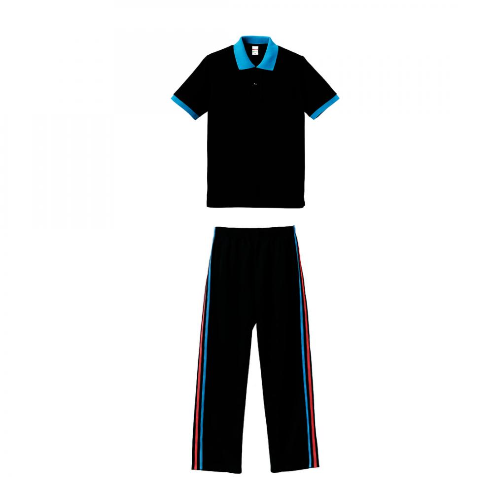 ユナイテッドアスレ ドライ鹿の子ポロシャツ+ジャージロングパンツ上下セットアップ XS～XL