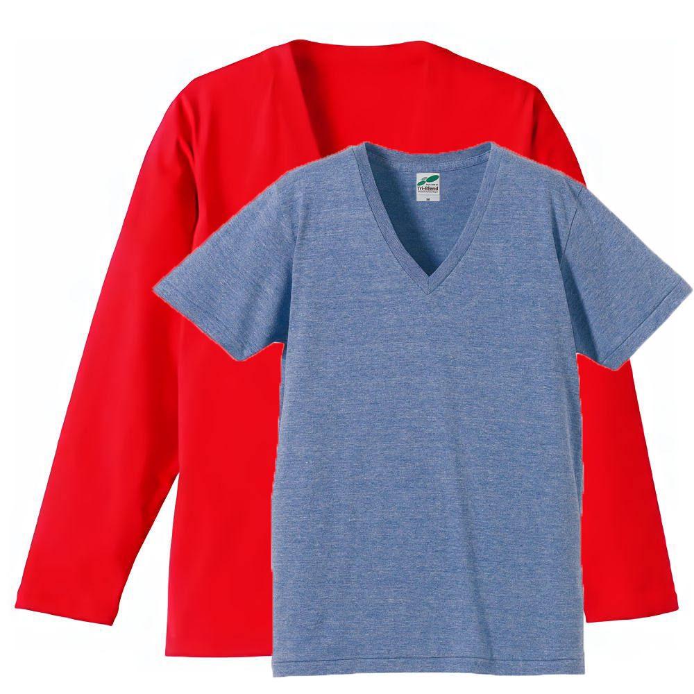 Arakai重ね着コーデ VネックTシャツ+コットンカーディガン 学割セット