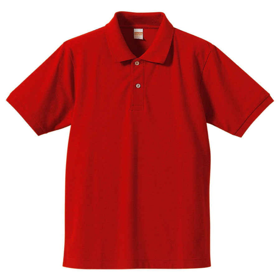 ドライシルキータッチ長袖Tシャツ+半袖ポロシャツ(レッド)重ね着コーデ 学割セット