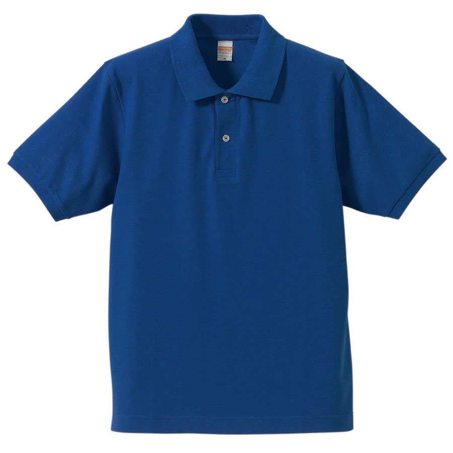 ユナイテッドアスレ ドライシルキータッチ長袖Tシャツ+半袖ポロシャツ(ロイヤルブルー)重ね着コーデ