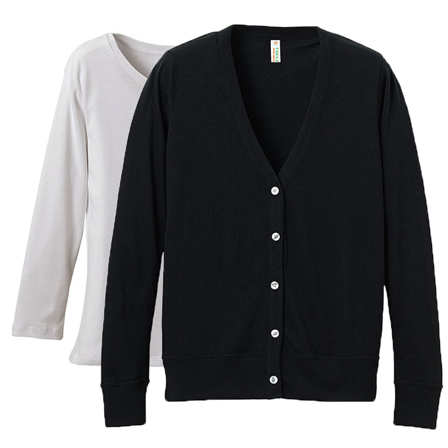 rucca 6.2oz 七分袖Tシャツ+カーディガン・コーディネート for レディース Mサイズ