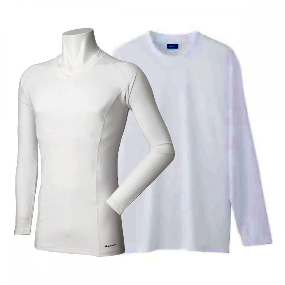 防寒(裏起毛)サポートシャツお試しセット 長袖 Tシャツ+サポートシャツ(Vネック)