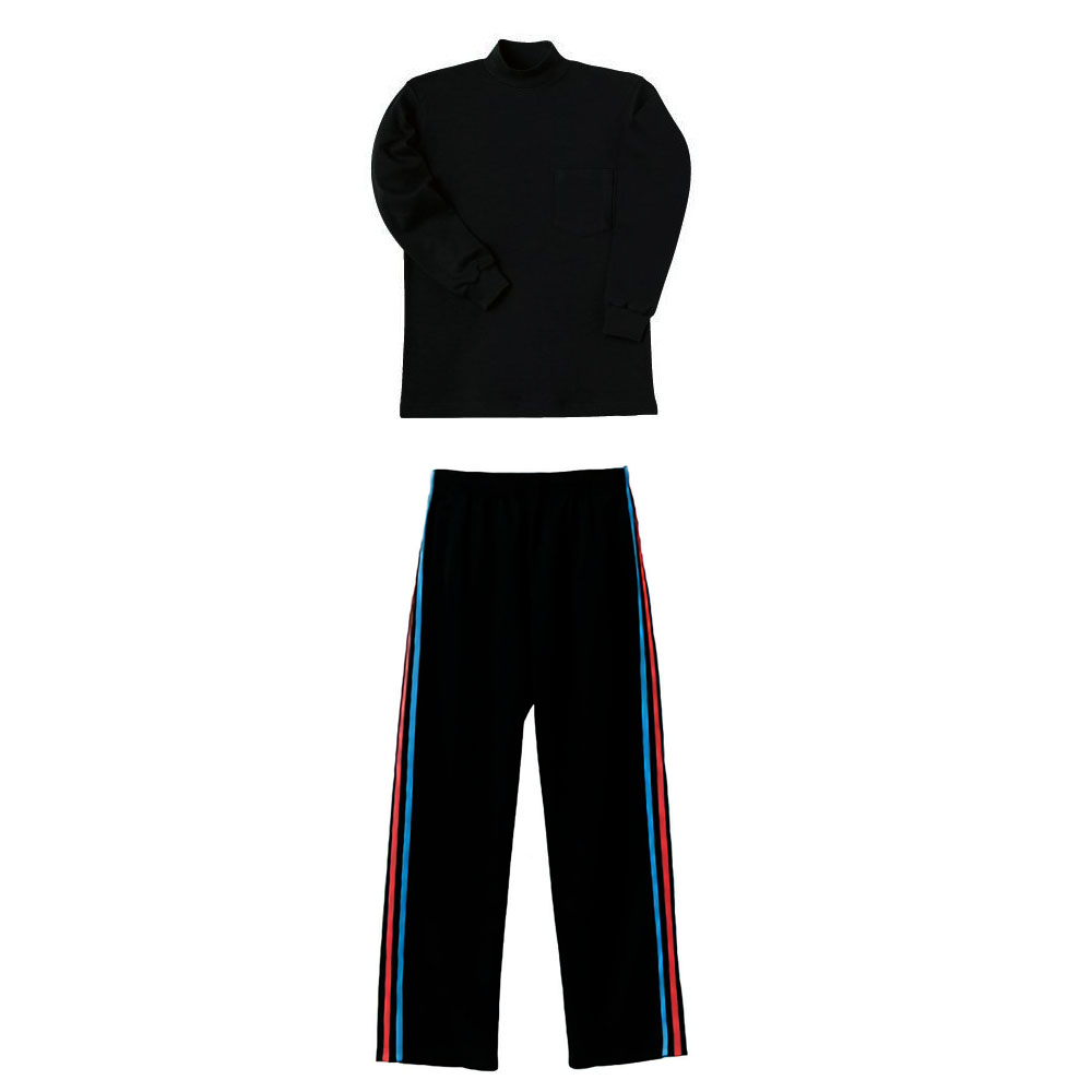 ジャージロングパンツ+長袖ハイネックシャツ 6.5oz 上下学割セット M～LL(XL)