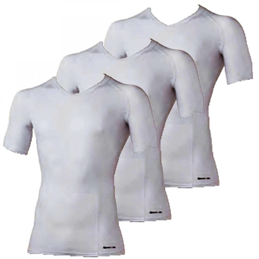 3days 防寒(裏起毛)半袖サポートシャツ3日間 Vネック半袖サポートシャツ×3 SS～3L