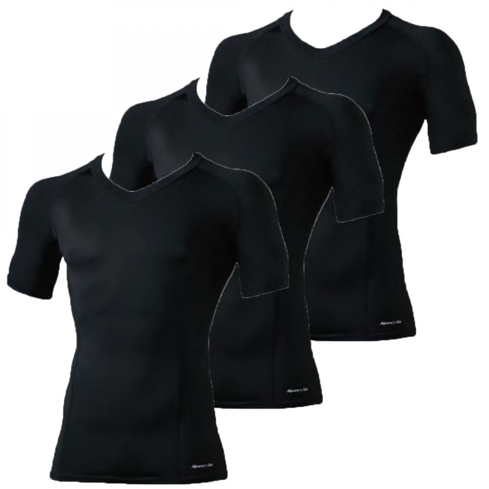 春夏3days 半袖サポートシャツ(吸汗速乾)3日間 Vネック半袖サポートシャツ×3 S～3L